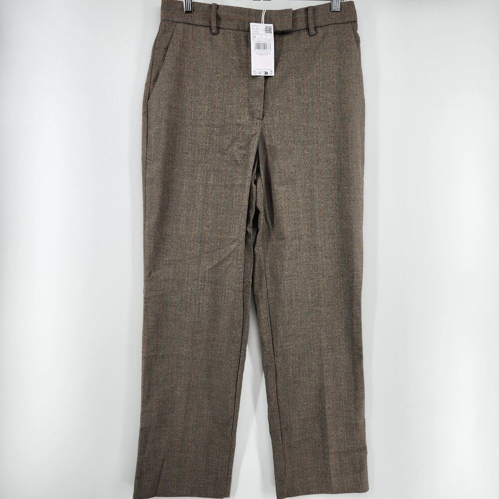 Mango Women's Size 6 Cropped Tailored Pinstripe Pants NWT